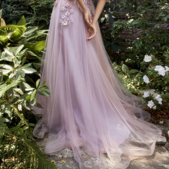 NEW LONG OFF THE SHOULDER STRAPLESS SLEEVELESS EMBROIDERED BALL GOWN AL A1108 - Picture 8 of 8